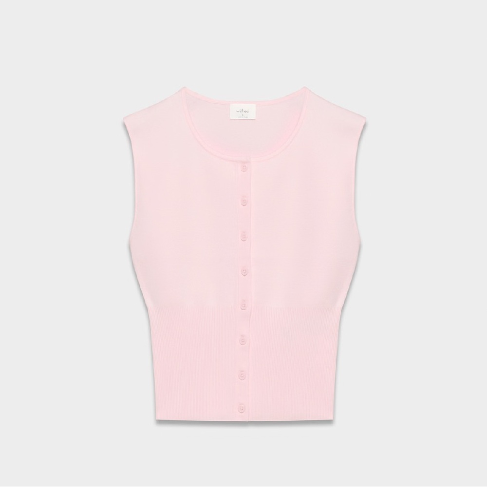 Aritzia Wilfred Golightly Sleeveless Cardigan Villa Pink